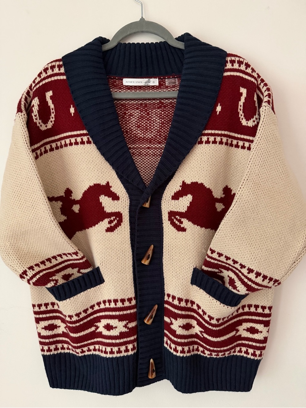 Altar’d State Western Equestrian Horse Cardigan Size S New